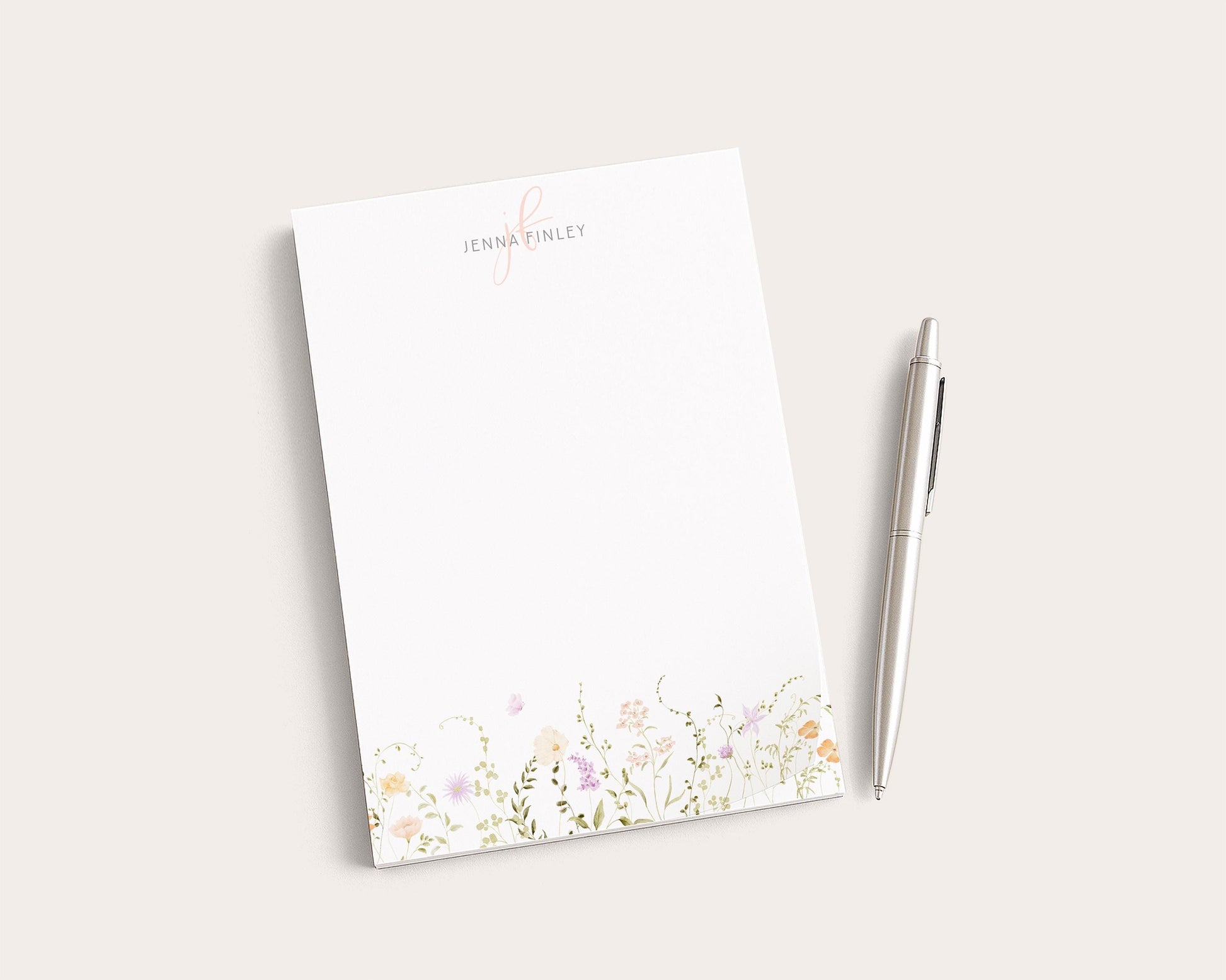 Personalized Floral Notepad | Watercolor Wildflower Flowers | Mother's Day Gift Idea