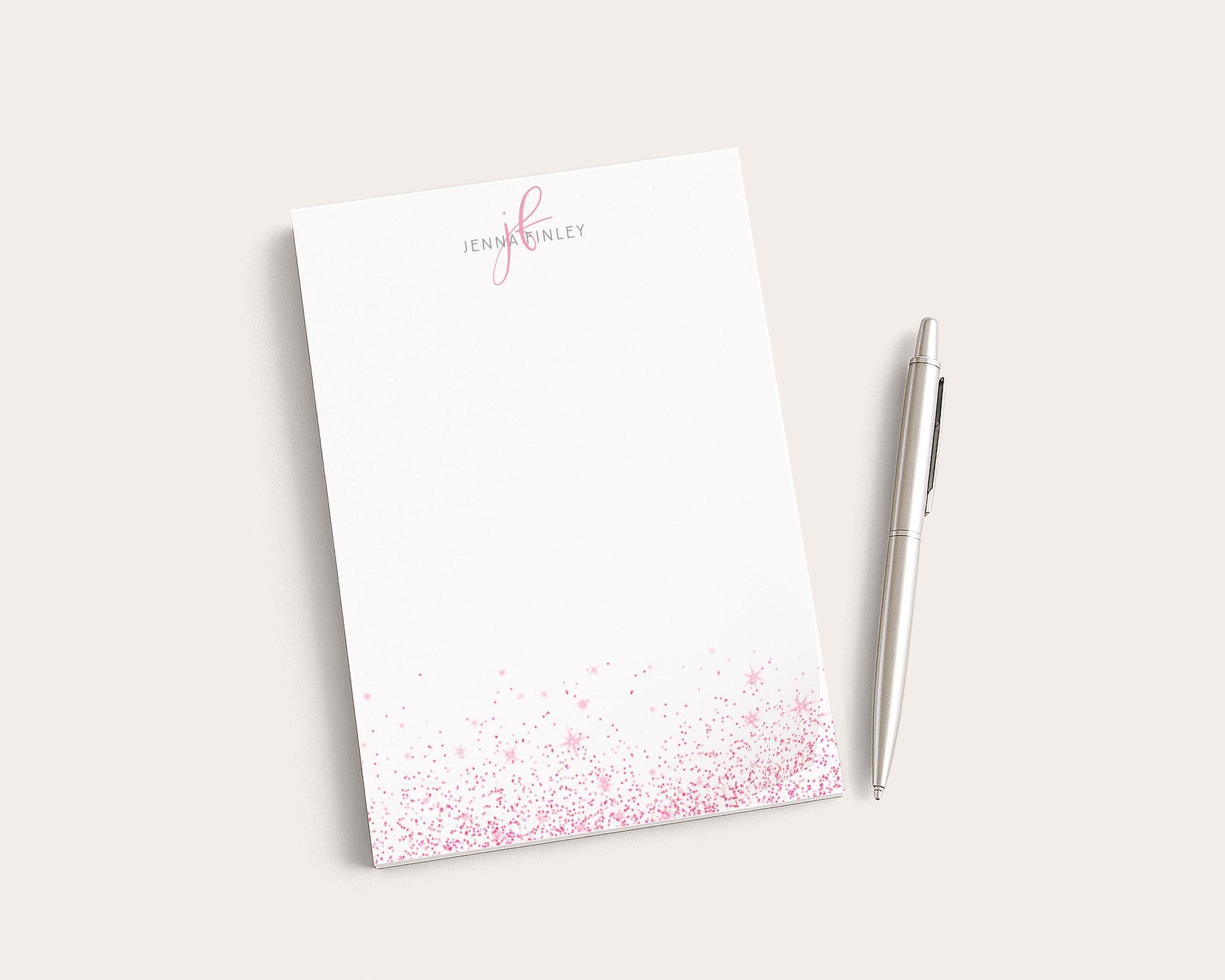 Personalized Notepad | Pink Glitter Inspired | Mother's Day Gift Idea