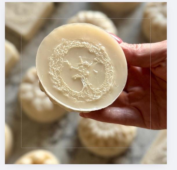 Handmade Loofah Bar Soap 4oz | Goat Milk, Shea Butter, and Oatmeal | Small Batch Soap
