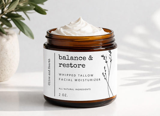 Whipped Tallow Facial Moisturizer | 100% Grass-Fed Beef Tallow & Golden Jojoba Oil | All Natural Skincare