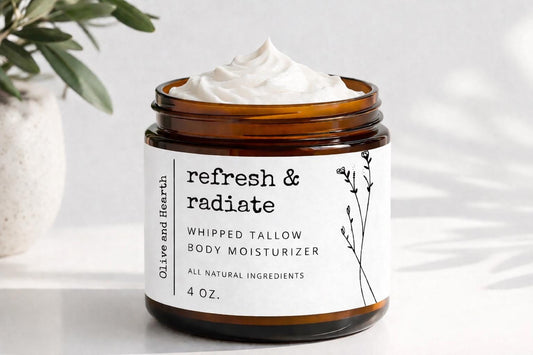 Whipped Tallow Body Moisturizer | 100% Grass-Fed Beef Tallow & Grapeseed Oil | All Natural Skincare