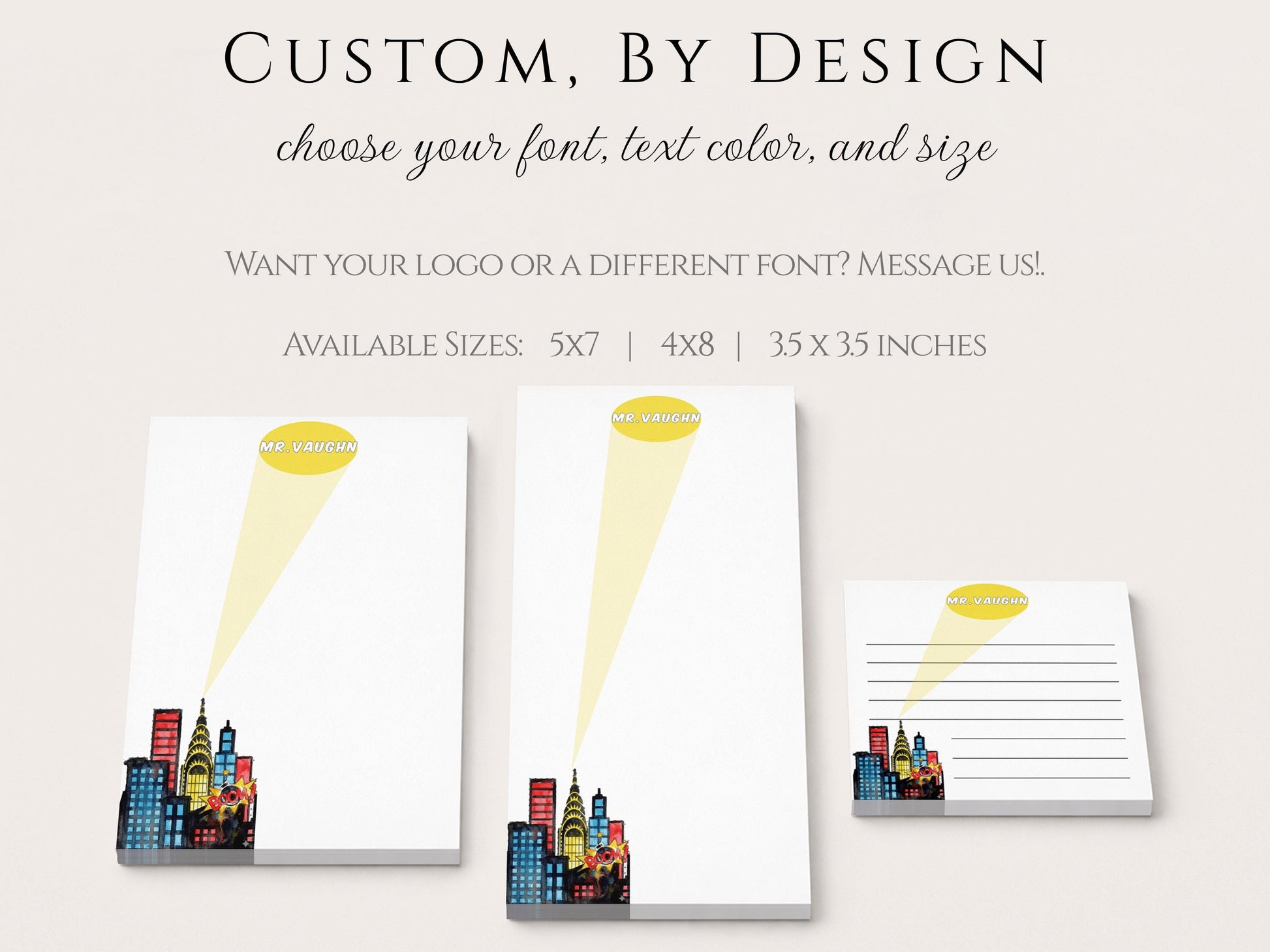 Personalized Teacher Notepad | Superhero Signal | Teacher Appreciation Gift