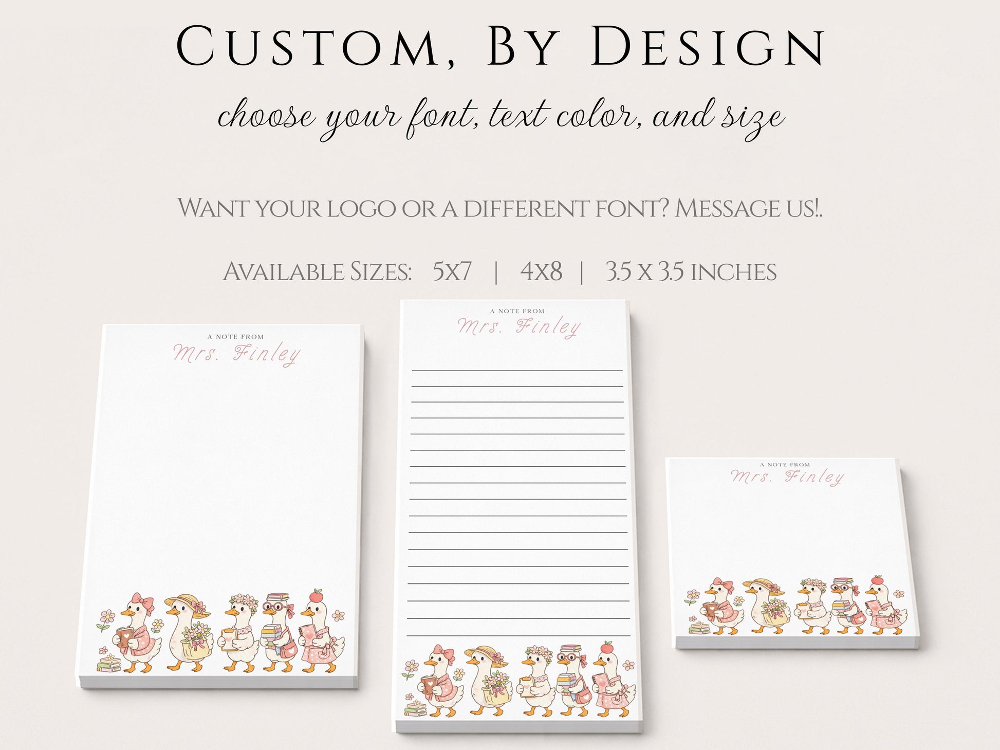 Personalized Teacher Notepad | Teacher Goose | Teacher Appreciation Gift