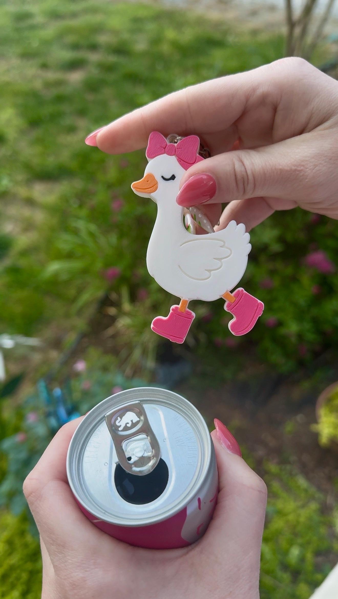 Soda Can Opener | Cute Goose with Bow