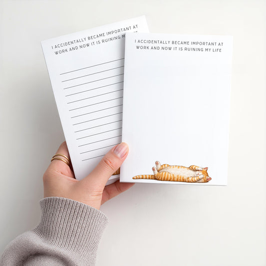 Personalized Notepad | Orange Striped Cat Work Ruining Life