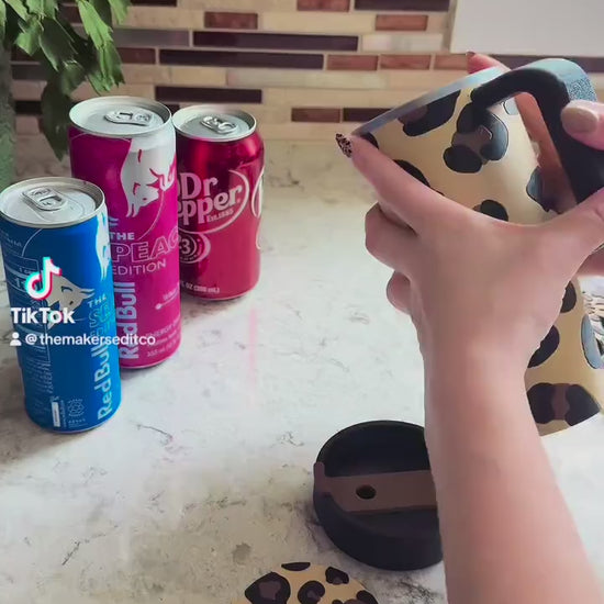 Tumbler Can Holder | Leopard Print 12oz Slim Can | STL 3MF | Commercial Use