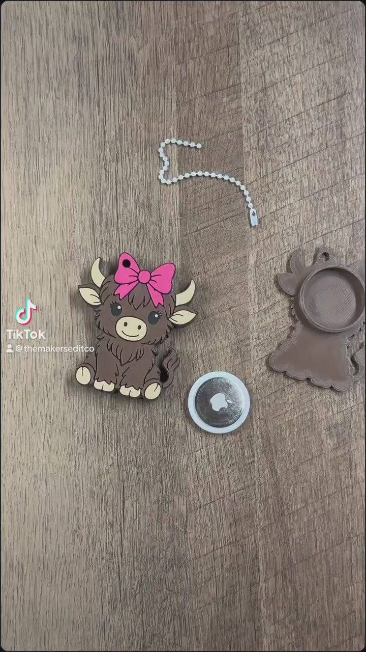 AirTag Holder Keychain | Softball Baseball Coquette Bow | STL 3MF