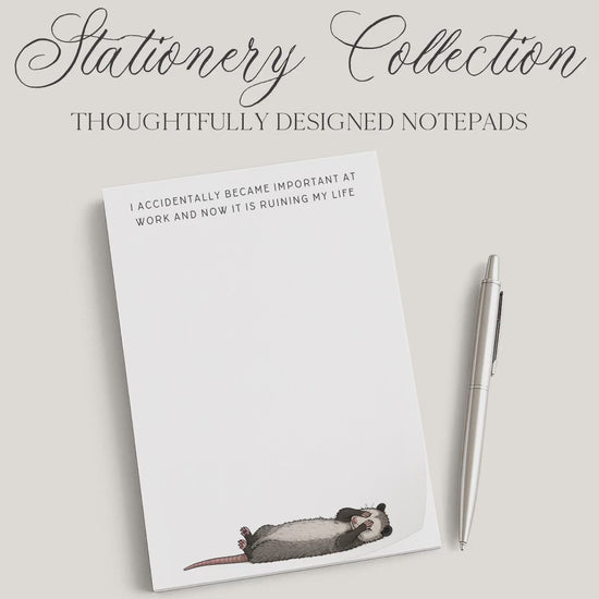 Custom Notepad | Funny Notepad | Opossum | Became Important at Work - Ruining My Life | Mother's Day Gift Idea