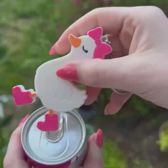 Soda Can Opener | Cute Goose with Bow